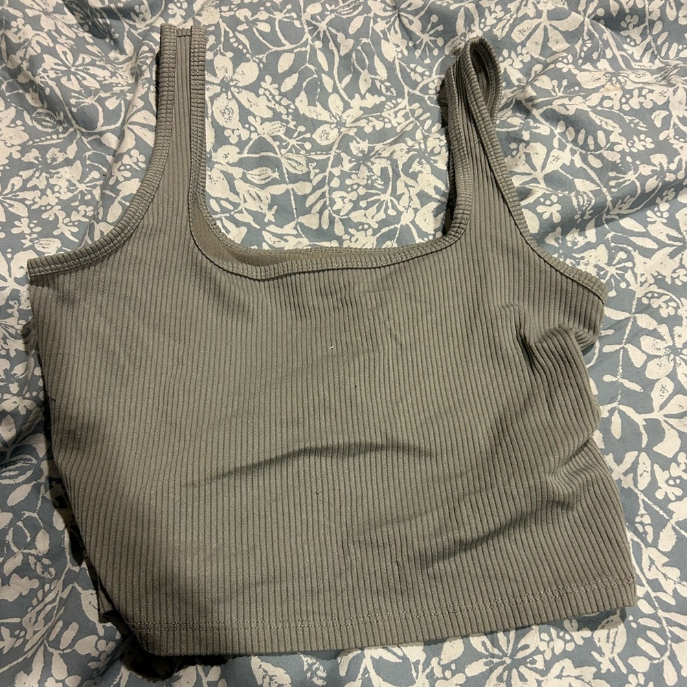 Hollister grey cropped tank top